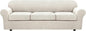 H.VERSAILTEX 4 Piece Stretch Sofa Covers for 3 Cushion Couch Covers for Living Room Furniture Slipcovers (Base Cover Plus 3 Seat Cushion Covers) Thicker Jacquard Fabric (Large Sofa, Ivory)