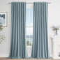 Guken Blue 100% Blackout Curtains 92 Inch Length 2 Panels Set for Living Room Bedroom Back Tab Thermal Insulated Black Out Linen Drapes Room Darkening Window Curtains 92 Inches Long Dusty Blue
