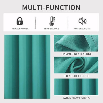 Joydeco Peacock Blue Custom Solid Single Blackout Curtain for Bedroom and Living Room, Grommet Thermal Insulated Room Darkening Curtain 1 Panel (Custom Size,Peacock Blue)