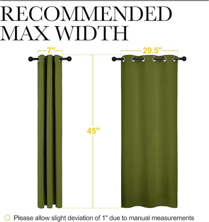 NICETOWN Christmas Bedroom Curtain Panels Blackout Draperies, Holiday Christmas Decor Thermal Insulated Solid Grommet Blackout Curtains/Drapes (One Pair, 34 by 45-inch, Olive Green)
