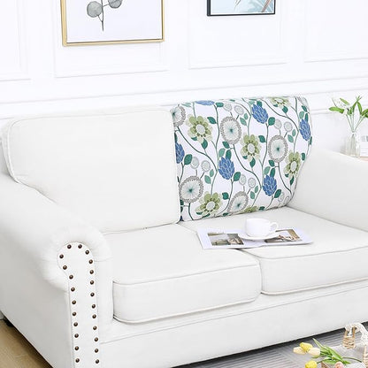 Smiry Printed Couch Cushion Covers, Stretch Soft Couch Covers for Sofa, Washable Non-Slip Sofa Slipcover Furniture Protector for Indoor and Outdoor (Backrest L, Light Green)