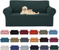 Cupuamon 2026 New Stretch Loveseat Sofa Slipcovers Couch Cover for 2 Cushion Furniture Protector Sofa Covers with Elastic Bottom Jacquard Fabric Small Checks for Pets, Kids - Hunter