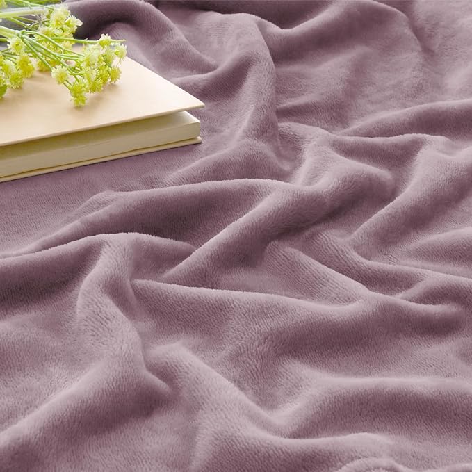 BEDELITE Fleece Blanket Twin Size Dusky Violet Throw Blankets for Couch & Bed, Luxury Plush Cozy Fuzzy Blanket 60x80 inches, Super Soft Warm Lightweight Throw Blanket for Travel Camping
