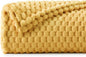 BEDELITE Jacquard Blanket - 3D Fleece Decorative Yellow Twin Size, Super Soft and Cozy Warm Fuzzy Blanket All Seasons Suitable, 60x80Inches