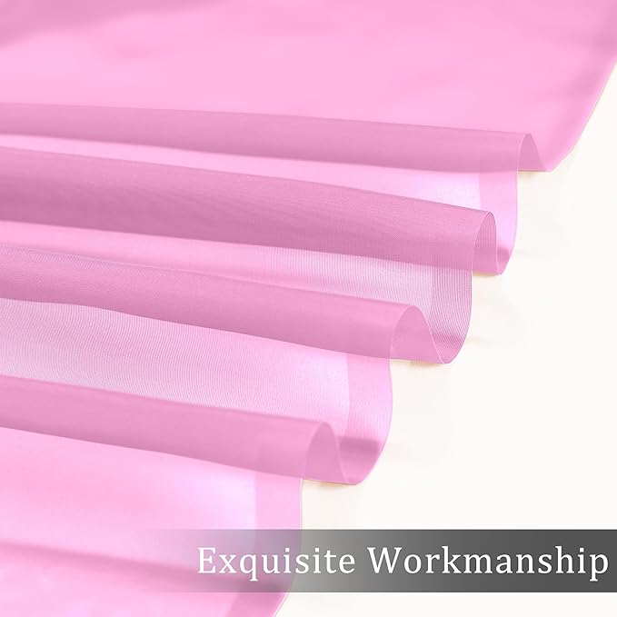 OWENIE Sheer Curtains Light Pink, Sheer Curtains 63 inches Length 2 Panels Set, Rod Pocket Voile Fimly Sheer Drapes for Living Room/Bedroom, 2pcs, Each 42" W x 84" L