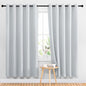 NICETOWN Blackout Curtains Panels for Living Room, 2 Panels, 66 x 70 Inch, Greyish White, 3 Pass Microfiber Noise Reducing Thermal Insulated Solid Ring Top Blackout Window Drapes