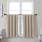 Simplebrand Ava Biscotti Beige Short 36 Inches Blackout Curtain 2 Panels Set, Half Window Rod Pocket Privacy Curtain Tiers for Kitchen, Curtains Blackout for Bathroom Shades, W40 x L36 Inch