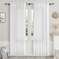 White Linen Curtains 80 inches Long for Bedroom Back Tab Light Filtering Privacy Sheer White Curtains Modern Farmhouse Coastal Decor Cotton Textured Gauze Curtain 2 Panel Set 52x80