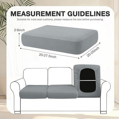 hyha 14Pcs Patio Cushion Covers, Stretch Outdoor Couch Cushion Covers Replacement, Washable Outdoor Chair/Sofa Slipcovers for Patio Furniture Cushions Protector with Elastic Bottom(Gray,Cover Only)