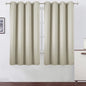 LEMOMO Light Beige Blackout Curtains 66 x 63 Inch Length/Set of 2 Curtain Panels/Thermal Insulated Room Darkening Blackout Curtains for Bedroom