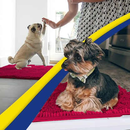 Muddy Mat® | Super Absorbent Door Mat Indoor, Microfiber Quick Dry Chenille Entryway Rug, Non-Slip Front Door Mat, Indoor Mats for Entryway, Machine Washable Pet Rug, Maroon 16"x24"