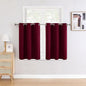 ChrisDowa Small Window Curtains for Kitchen and Bedroom - Grommet Short Thermal Insulated Room Darkening Curtains (2 Panels, Burgundy Red, 42 x 36 Inch)
