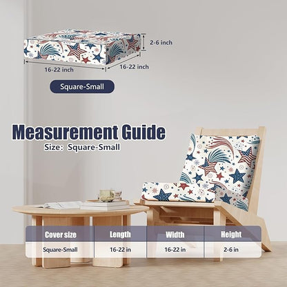 8Pcs Stretch Patio Cushion Covers, Outdoor Couch & Sofa Replacement Slipcovers for Patio Furniture Cushion Covers, Washable Reusable Furniture Protector