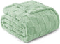 Exclusivo Mezcla Fleece Throw Blanket for Couch,Super Soft and Warm Lightweight Checkered Pattern Blanket for All Seasons, 50x60 Inches, Sage Green