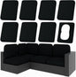 hyha 8Pcs Patio Cushion Covers, Stretch Outdoor Couch Cushion Covers Replacement, Washable Outdoor Chair/Sofa Slipcovers for Patio Furniture Cushions Protector with Elastic Bottom(Black,Cover Only)