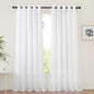 NICETOWN White Sheer Sliding Door Curtains 90 inches Long for Living Room, Grommet Elegant Soft Voile Sheer Textured Airy & Breathable Window Treatments for Bedroom, W66 x L90, 2 Panels