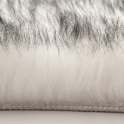 MIULEE Fluffy Rug Soft Shaggy Faux Fur Area Rug Luxury Plush Cloud Shape Carpet for Bedroom Living Room Sofa Chair 2 x 3 Feet, Gradient Grey
