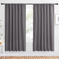 NICETOWN Blackout Curtain Panels for Window - Thermal Insulated Rod Pocket Blackout Drapes/Draperies for Dining Room (2 Panels, W62 x L72 inches, Grey)