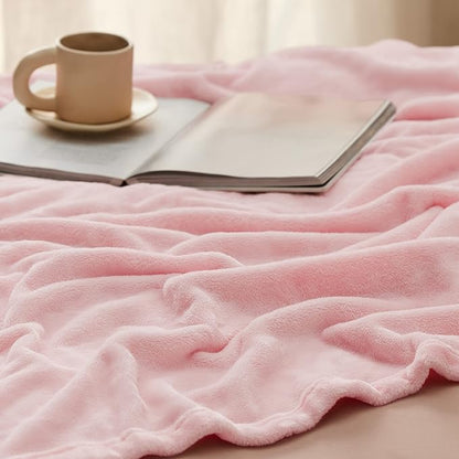 Bedsure GentleSoft Fleece Blanket Twin Size Pink - 300GSM Lightweight Plush Fuzzy Cozy Soft Valentines Blanket for Bed, Sofa, Couch, Travel, Camping, 60x80 inches