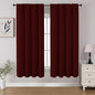 CUCRAF Burgundy Red Blackout Curtains 54 inch Length 2 Panels Set, Rod Pocket Room Darkening Drapes for Bedroom Living Room, Insulated Thermal Light Blocking Window Curtain (W52 x L54 Inch)