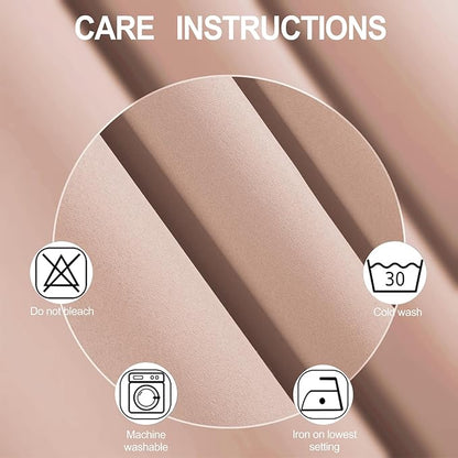 LEMOMO Blackout Curtains 52 x 108 inch/Blush Curtains Set of 2 Panels/Thermal Insulated Room Darkening Bedroom Curtains