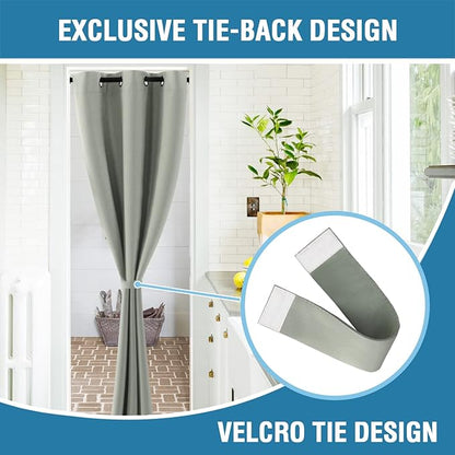 H.VERSAILTEX Doorway Curtain Blackout Closet Door Curtain Room Divider Window Treatment Curtain for Bedroom Thermal Insulated Privacy Drape Soundproof Grommet, 42 x 80 inches, 1 Panel, Sage