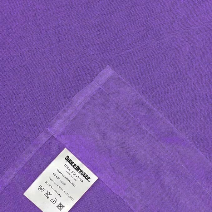 SpaceDresser Sheer Voile Window Treatment Rod Pocket Curtain Panels for Kitchen Bedroom Living Room Drapes Sunlight Filtering Privacy Semi Home Decor Assorted (Purple, 52 W x 72 L)