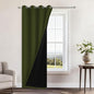 Yakamok 100% Blackout Curtains 84 Inches Long, 2 Thick Layers Heat and Full Light Blocking Soft Thermal Insulated Drapes for Bedroom(52" Wide Each Panel, Olive Green, 1 Panel)