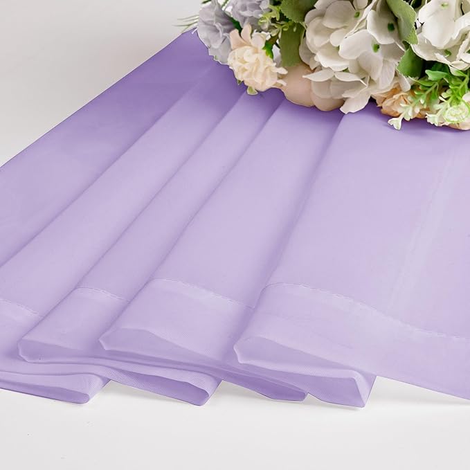 OWENIE Sheer Curtains 84 inches Long for Bedroom Living Room 2 Panels Set, Rod Pocket Soft Light Filtering Privacy Fimly Sheer Curtains & Drapes, Solid Purple Window Treatments, 42Wx84L