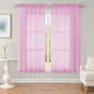 OWENIE Sheer Pink Curtains, Sheer Curtains 63 inch Length 2 Panels Set, Rod Pocket Voile Fimly Sheer Drapes for Living Room Bedroom, 2pcs, Pink, Each 59" W x 63" L