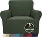 ZNSAYOTX 1 Piece Jacquard Chair Slipcovers for Living Room High Stretch Chair Covers with Arms Anti Slip Pets Friendly Couch Sofa Armchair Cover Furniture Protector (Chair, Army Green)