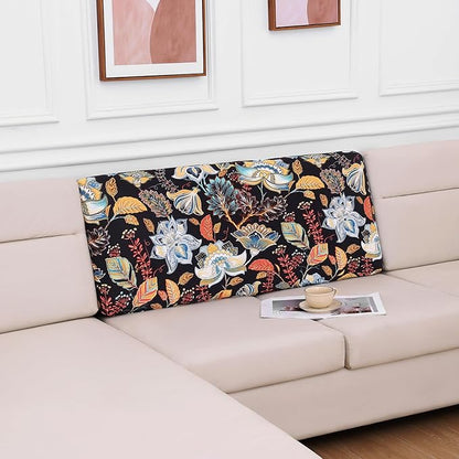 hyha Printed Couch Cushion Covers, Floral Sofa Covers Washable for Cushion Couch, Stretch Pattern Outdoor Cushion Covers for Patio Furniture with Elastic Bottom(Back Cover L, Floral)