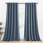 NICETOWN Thermal Insulated Curtains Blackout Draperies, Window Treatment Solid Grommet Room Darkening Drape Panels for Bedroom (Stone Blue, Set of 2, 70 by 95 inches Long)