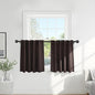 PONY DANCE Blackout Curtains Short - Kitchen Window Draperies Energy Efficient Thermal Insulated Back Tab/Rod Pocket Curtain Panels/Window Treatments for Bathroom, 42 W x 30 L, Brown, 2 Pieces