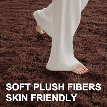 5x7 Ft Brown Shag Rugs for Bedroom Living Room, Ultra Soft Fluffy Furry Area Rug for Indoor Floor, Aesthetic Carpet for Home Decor