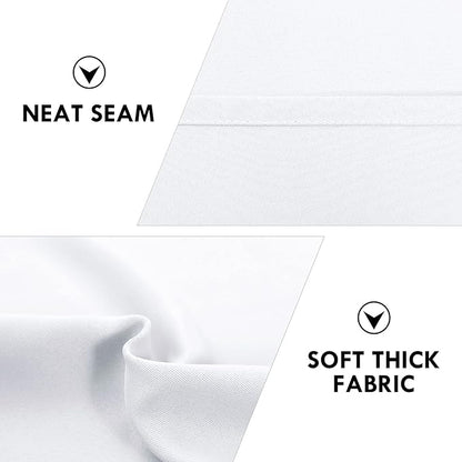 DWCN White Short Room Darkening Curtains for Kitchen/Bedroom, 42 x 36 inches Long - Energy Saving Window Drapes for Nursery with Rod Pocket, Set of 2 Panels