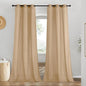 NICETOWN Linen Curtains for Windows 90 inch Long, Grommet Semi Sheer Vertical Drapes Privacy Added with Light Filtering for Doorway/Living Room, Burlap, W42 x L90, 2 Pieces