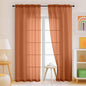 Orange Sheer Curtains 84 Inches Long 2 Panels, Elegant Airy Transparent Light Filtering Window Curtains, Window Drapes for Living Room Bedroom, Top Dual Rod Pocket Design, 2x42Wx84L Inches