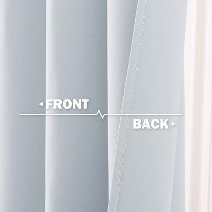 NICETOWN Greyish White Kitchen Curtain Panels - Room Darkening Energy Efficient Kitchen Curtain Panels Grommet-Top for Short Window Thanksgiving Gift (2-Pack, W42 x L36 inches 1.2 inches Header)