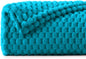 BEDELITE Fleece Throw Blanket for Couch & Bed - 3D Jacquard Decorative Jewel Blue Blanket, Super Soft and Cozy Warm Fuzzy Blanket All Seasons Suitable, 60x80Inches