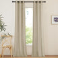NICETOWN Linen Curtains 96 inches Long for Living Room, Grommet Semi Sheer Drapes Linen Weave Window Treatments Privacy Added with Light Filtering for Bedroom, Angora, W34 x L96, 2 Panels