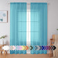 Simplebrand Turquoise Sheer Curtains 84 Inches Long 2 Panels, Light Filtering Rod Pocket Solid Color Window Sheer Curtain Panels, Elegant Curtains & Drapes for Bedroom (Turquoise, 42" W x 84" L)