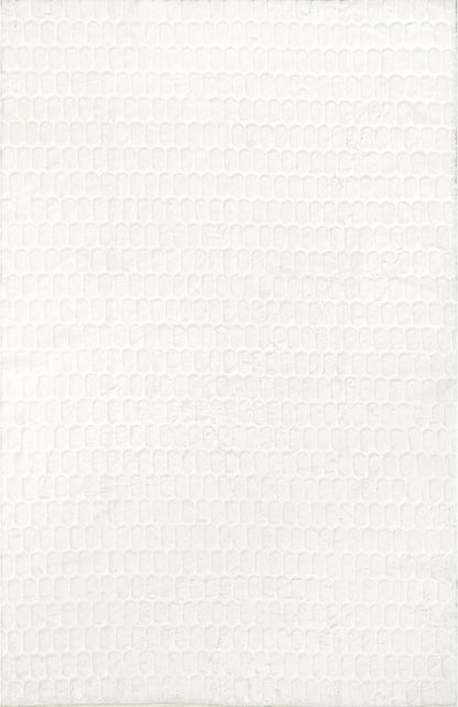 Nuloom Nia White/Ivory, 5' x 8', Cozy Shag, Fluffy and Soft, High Traffic, Stain Resistant, Easy Clean, Durable Machine Washable Area Rug for Bedroom, Living Room, Dining, Den, Foyer, Entryway