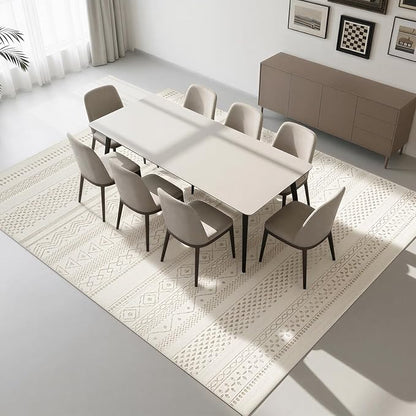 Washable Rugs 8x10 Area Rugs for Living Room- Large Moroccan Rugs for Bedroom, Dining Room, Ultra Soft Low Pile Foldable Carpet with Non Slip Rubber Backing,Neutral Accent Rug(Light Brown)