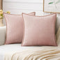 MIULEE Pack of 2 Couch Throw Pillow Covers 16x16 Inch Pink Farmhouse Valentine Decorative Pillow Covers with Stitched Edge Soft Chenille Solid Dyed Spring Pillow Covers for Sofa Bed Living Room