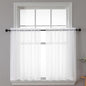 Chyhomenyc White Sheer Curtains 30 inch Length 2 Panels, Light Filtering Voile Rod Pocket Short Window Curtians for Bathroom Living Room Farmhouse Small Windows, 42Wx30L inches