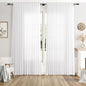 Extra Wide 100 Inch Linen Curtains for Living Room Divider Light Filtering Semi Sheer Back Tab Patio Curtains for Sliding Door White Coastal Decor Sunroom Floor to Ceiling Window Curtain 100x84