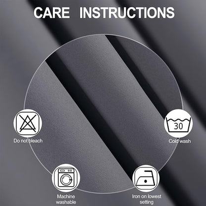 LEMOMO Blackout Curtains 52 x 90 Inch Long Grey Curtains Set of 2 Panels Room Darkening Curtains for Bedroom and Living Room