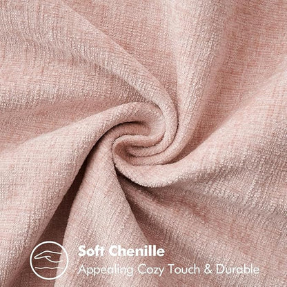 MIULEE Pack of 2 Valentines Day Couch Throw Pillow Covers 18x18 Inch Pink Farmhouse Decorative Pillow Covers with Stitched Edge Soft Chenille Solid Dyed Spring Pillow Covers for Sofa Bed Living Room