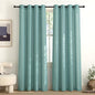 NICETOWN Greyish Blue Linen Curtains for Kitchen, Thick Flax Small Window Treatments Semi Sheer Privacy Assured with Light Through for Cafe/Bathroom, W55 x L84, 2 Panels